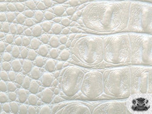 Miniatura 3 de The Yard - Tela de piel sintética blanca perla de cocodrilo de vinilo