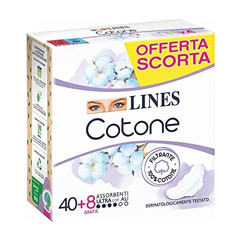 Cotone Lines - Compresas de algodón ultra absorbentes con alas Cover