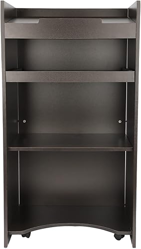 Miniatura 5 de Podium - Atril móvil de piso, atril de madera rodante, podio de pie con estante de almacenamiento, aulas, oficinas, escuelas, púlpitos de iglesia