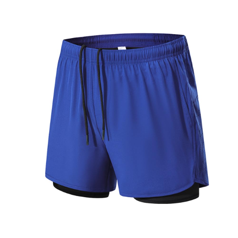 HSQSMWJ Sports Shorts for Men Running Track Quick-Drying Lining Anti-Shine Double Layer