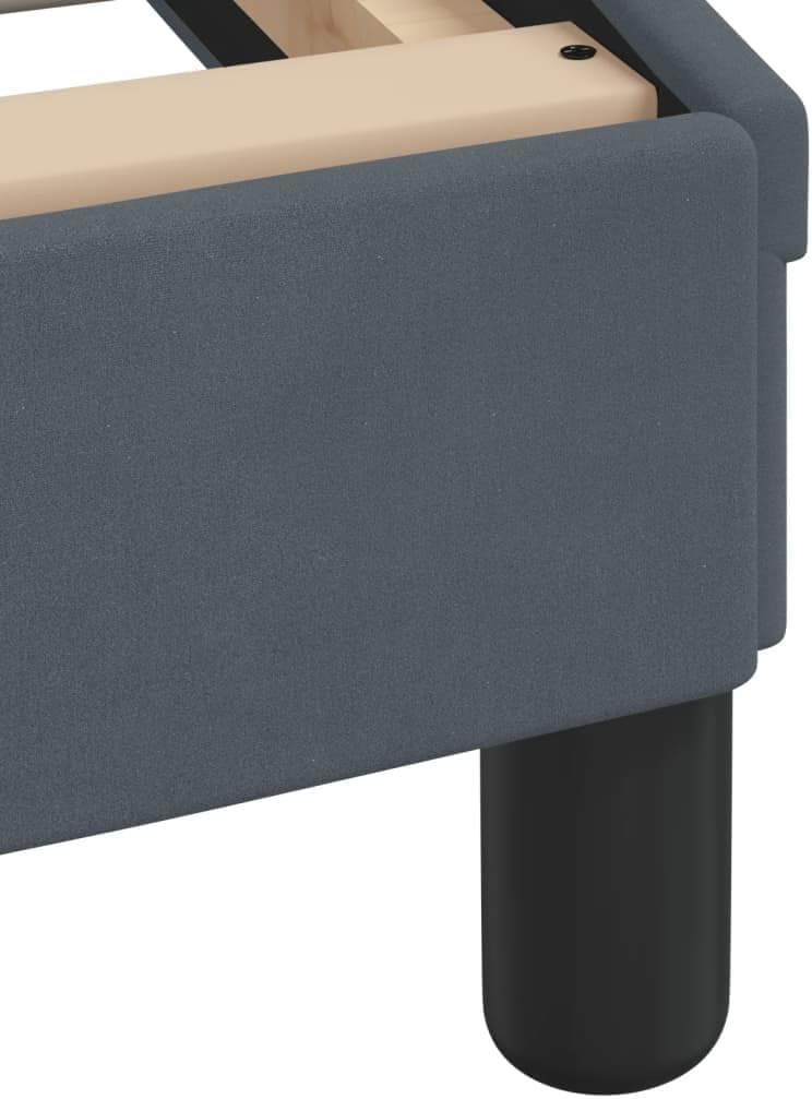 Queen Bed Frame Dark Grey Velvet Platform with Headboard and Storage, Durable Sturdy Slatted Foundation for Mattress Support, Easy Assembly Modern Minimalist Bedroom Furniture