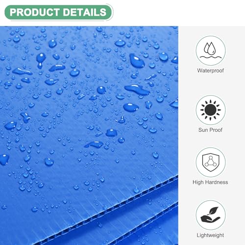 Image of M METERXITY 5-Pack Corrugated Plastic Sheets, 20 Inch x 20 Inch Waterproof Blank Corrugated Poster Board Yard Signs for Garage Sale /Office /Classroom /Party /Lawn Sign Road [3mm Thick, Blue]