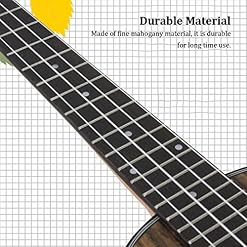 tieedhfu Ukulele Exquisite Guitar Portable Solid Wood Concert Uke Lovers Supplies, 21 pouces Acajou – Image 5