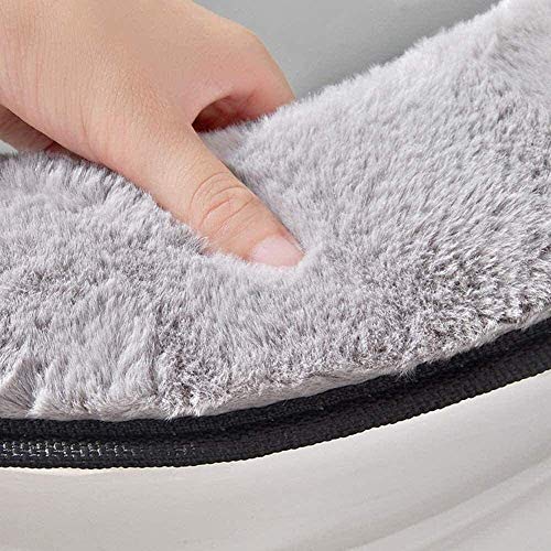 YLKCU 2 Stück Soft Badezimmer Toilettensitzbezug, Toilettensitz Sitzbezug 2 Stück European Fluff Paste Toilettensitzkissen Toilettenschüssel Matte Verdicken Allzwecktoilette – Bild 4