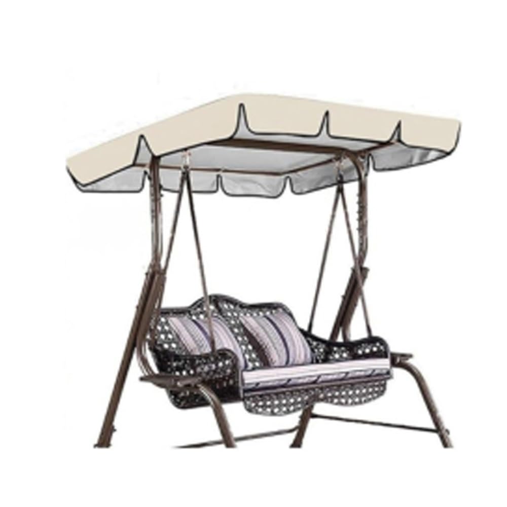 Wodoodporna huśtawka na werandę – 168 x 114 cm, 142 x 122 cm, 190 x 132 cm, osłona markizy do patio i ogrodu, beżowa (249 x 185 cm)