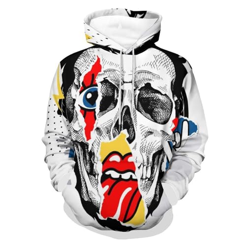 Hoody sweatshirt pull unisexe motif crâne avec sweats à capuche pull S