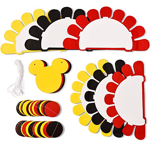 Threemart Colorful Party Supplies Yellow Black Red For Birthday Decorations Garland #TOP4