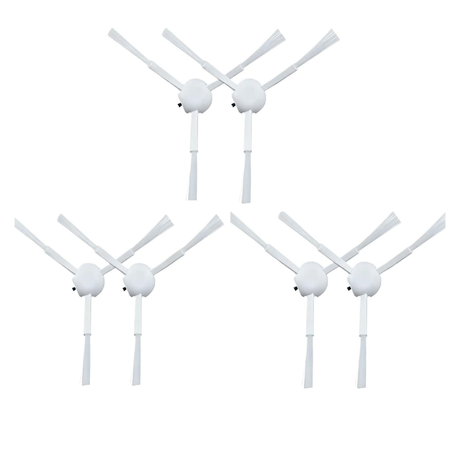 ASUIU 3-Arm Nylon Side Brush,Compatible For Xiaomi,Robot Vacuum-Mop,1C 2C 1T STYTJ01ZHM,Compatible For Dreame,F9 D9 Accessories Parts(White 6pcs)