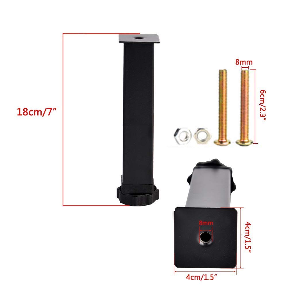 2 stuks verstelbare meubelsteunpoten, 13-22 cm, meubelpoten, verstelbaar, robuust, middenlat, meubelpoten, vervanging van de poten voor kingsize bed, kast, bank, tafel