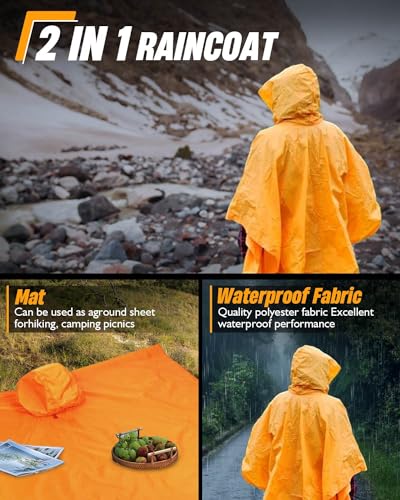 Poncho de pluie avec fermeture éclair veste imperméable légère adulte