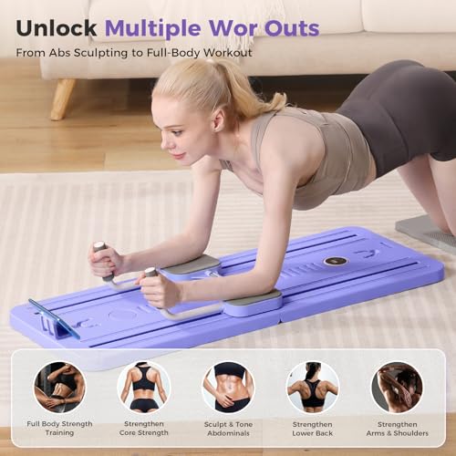 Portable Pilates Reformer Machine for Home Gym - Auto-Rebound Pilates Board with Abdominal Core Trainer & Full Body Workout | Professional Pilates Equipment for Men/Women - Image 3