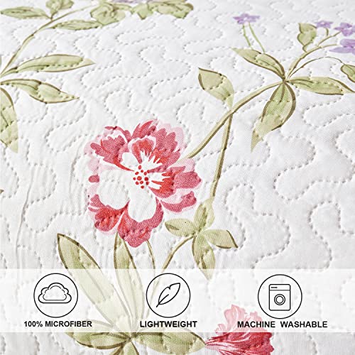 Image of Hailea Twin Daybed Cover Floral Daybed Comforter Set 3 Piece Reversible Cozy Day Bed Cover Double Sided Quilting Bedding Flower DayBed Bedding All Season for Twin Bed with 2 Standard Shams,39 inchx75 inch