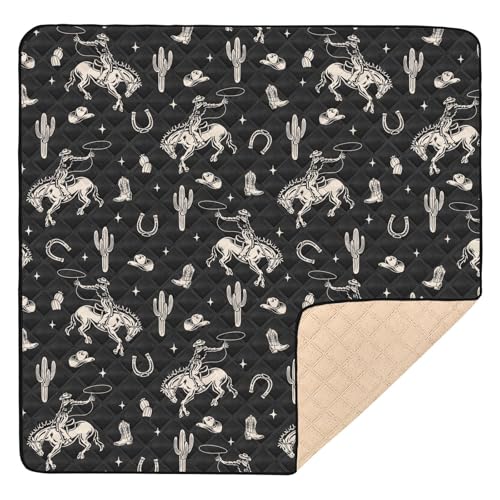 Selerdon Baby Play Mat Cowboy Western Cactus Vintage 50