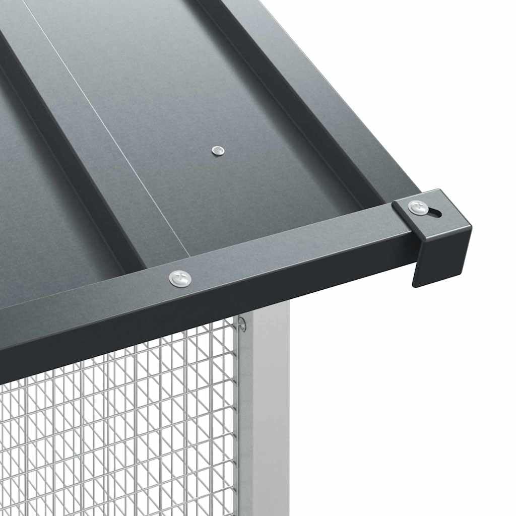 vidaXL Jaula para Aves Antracita 227 x 112 x 141 cm Acero Galvanizado, Refugio de Aves Moderno para jardín y terraza, Jaula Rectangular, hábitat Amplio, Zona Duradera
