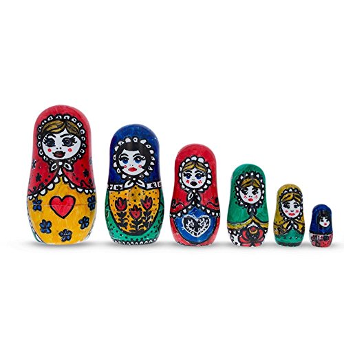 4.5" Set Of 6 Blank Erasable White Diy Plastic Nesting Dolls + 5 Markers #TOP3