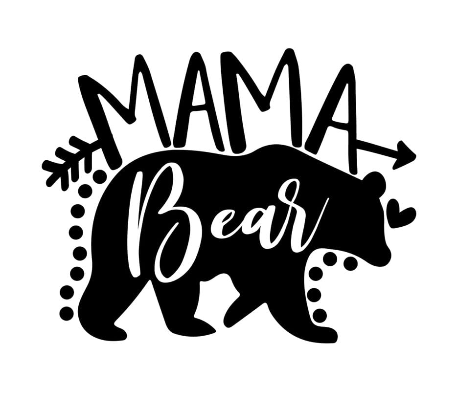 Legacy Innovations Mama Bear Silhouette LLI | Calcomanía de vinilo | Autos, camiones, portátiles | Negro | 5.5 x 4.3 pulgadas | LLI2597