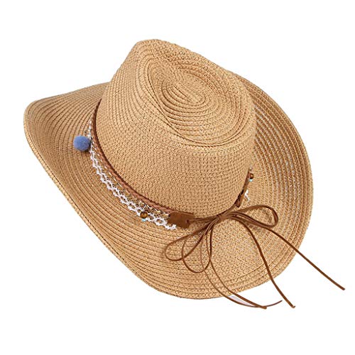 Stxdynjy Sombrero Ancha Mujer Sombrero Enrollable de Viaje con Amplia Ajustable Accesorio de Paja Flexible y Suave Protección Cómoda, Marrón Claro