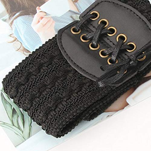 F Fityle 2x Retro Couro Cinto Elástico Amarrado Cincher Túnicas Camisola Vestido Cintura