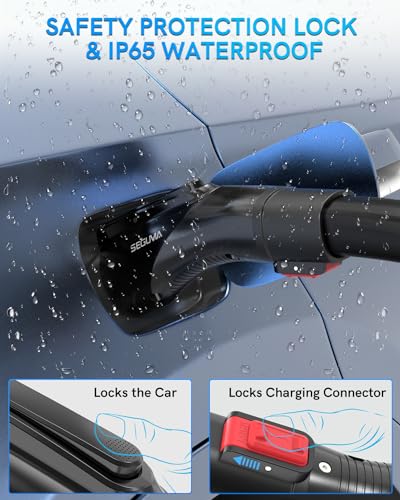 Image of EV Charging Adapter for Tesla to J1772, Up to 60Amp with Safety Lock, IP65, Portable J1772 Tesla Adapter, Compatible with Tesla Mobile Charger Wall Connector Destination Chargers for All J1772 EVs