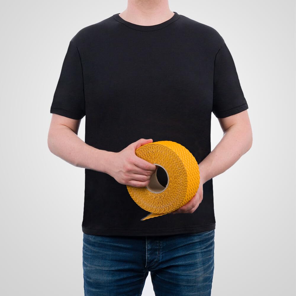 Taktiles Bodenmarkierungsband, Blindenleitsystem, gelb, 7,5 cm, 12,5 m/Rolle aus Kunststoff, Art.-Nr. 610001 | Bodenmarkierungsband | Fahrbahnmarkierungsband | Warnmarkierungsband