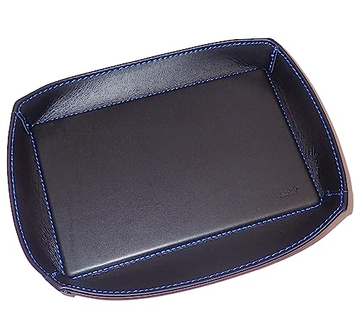 トヨタ用 プリウス 60型用 本革センターコンソールトレイ(ブルーステッチ) レザートレイ 本皮 ドレスアップパーツ アクセサリー PRIUS用 PHEV HEV 60系 MXWH60/61/65 ZVW60,65型 (青ステッチ)