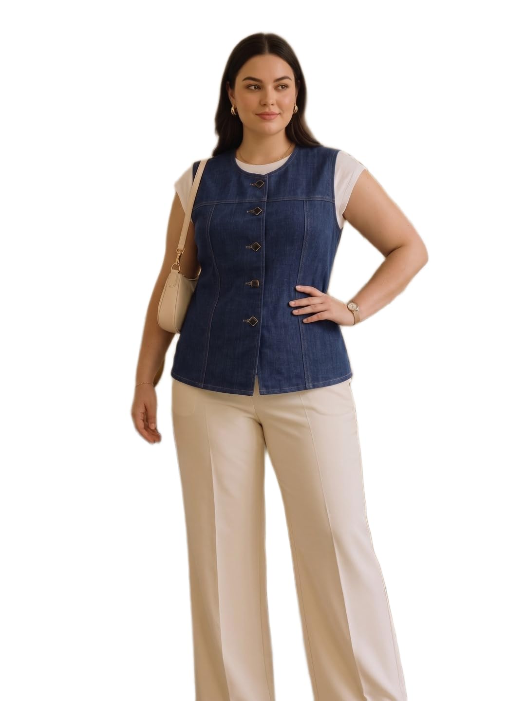 maykr Trend Edit Denim Fitted Vest-picture-10