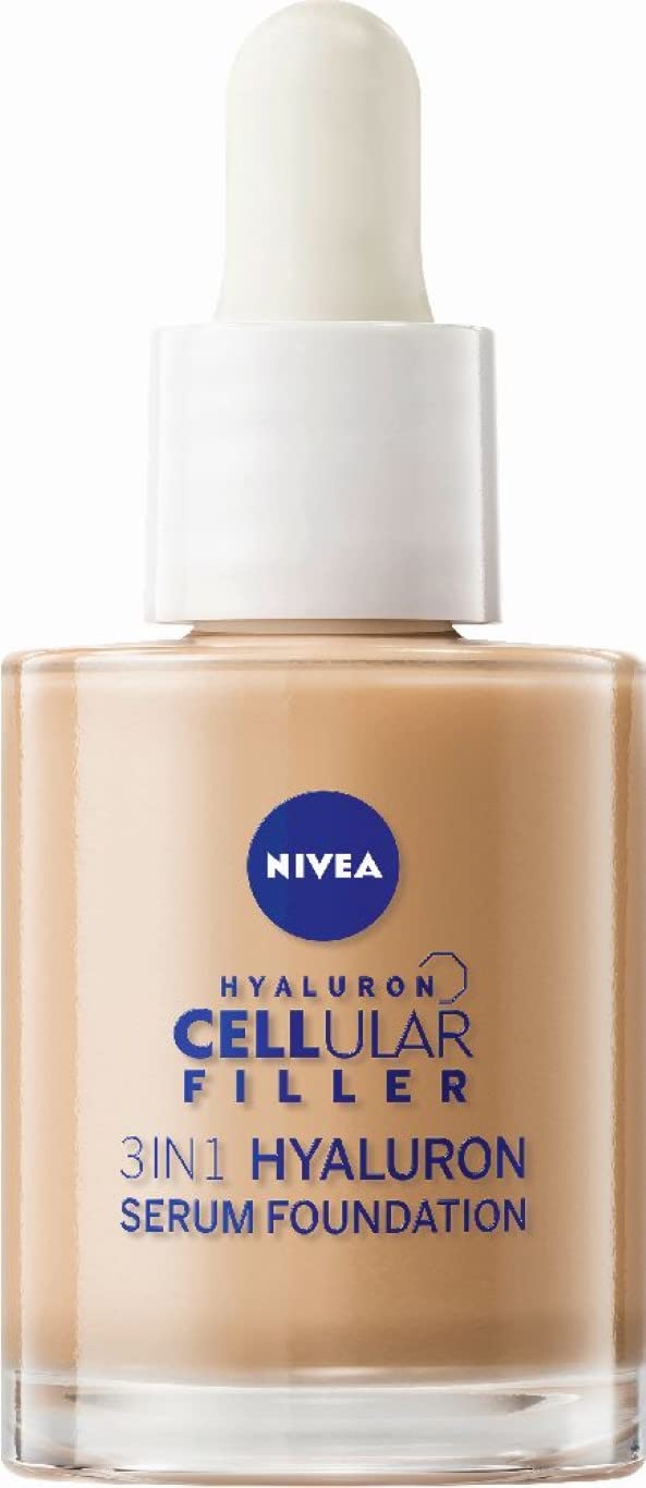 NIVEA HYALURON CELLULAR Filler Serum-podkład do twarzy 3w1 z kwasem hialuronowym, odcień ciemny, 30 ml
