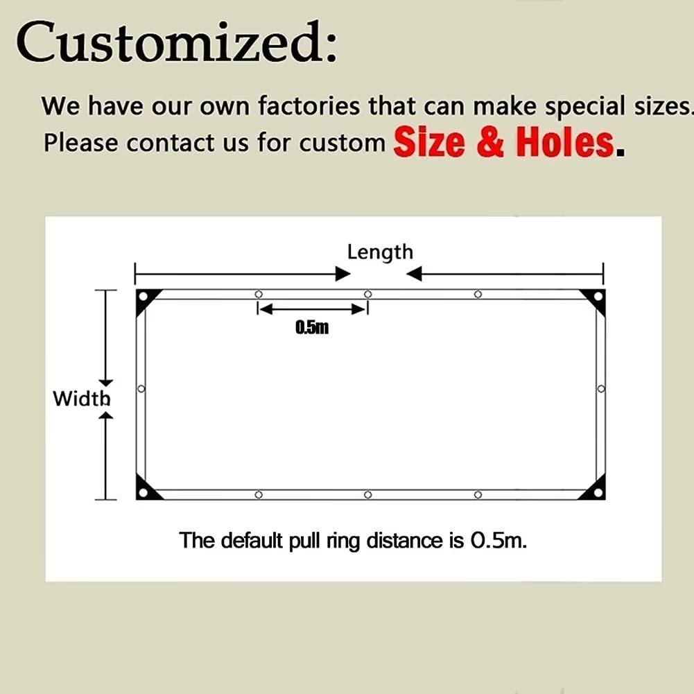 Telone Impermeabile Antipioggia per Esterno Telo PVC Rinforzato con Occhielli Copertura Trasparente 1.6m x 7.8m Protettivo per Giardino e Balcone Telone Resistente