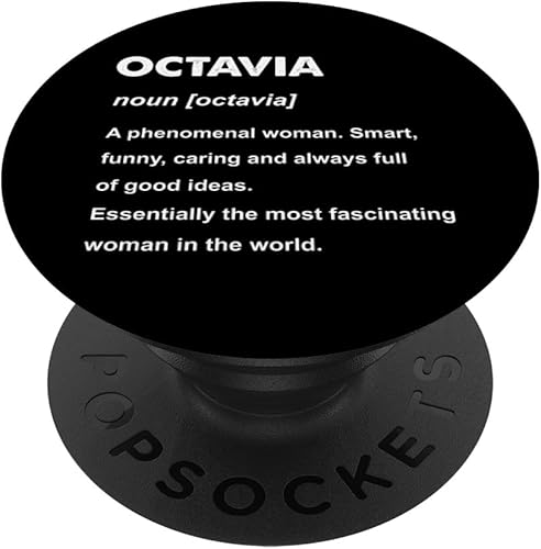 Octavia Name Gift PopSockets PopGrip agarre intercambiable para teléfonos y tabletas