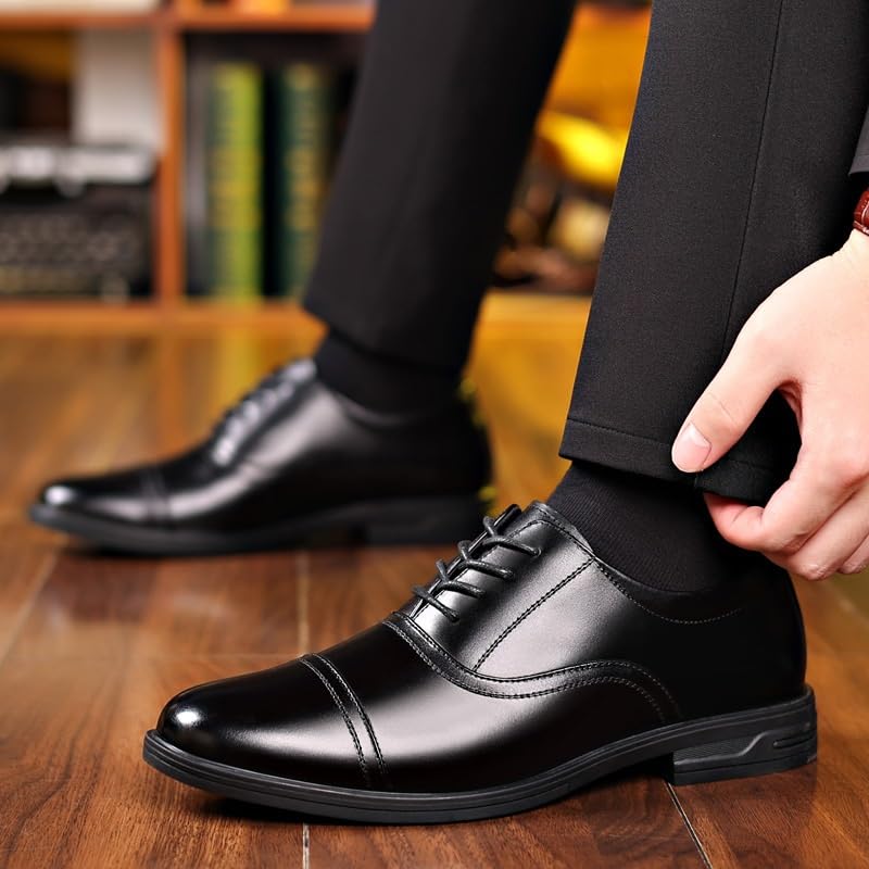 Brown Dress Shoes for Men Lace Up Leather Shoes Business Casual Derby Shoe2