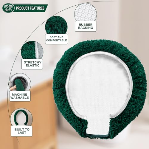 Image of Microfiber Toilet Lid Cover, 17.5 inchx15 inch Fits Round Oblong and Elongated | Toilet Seat Covers for Bathroom, Machine Washable, Decorative Fuzzy fur Look Round Toilet Seat Cover Extra Soft Absorbent