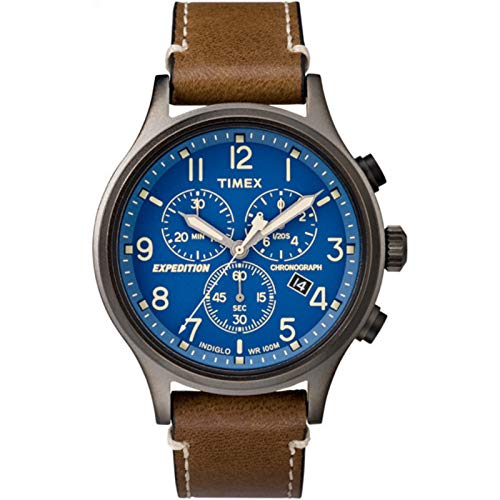 Timex �^�C���b�N�X �����Y Expedition Scout �N���m�O���t ���U�[�o���h �X�g���b�v �r���v Brown/Gray/Blue
