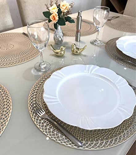 Jogo Americano Redondo 4 Lugares Sousplat Mesa Posta (Modelo 5 - Dourado)
