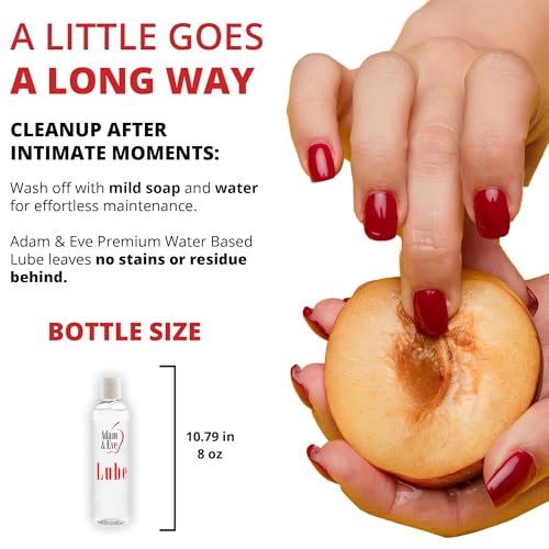Adam & Eve Water Based Lube, Personal Lubricant, Long Lasting Non Sticky Non Staining Lube for Men, Gifts for Women and Couples, Lubricants for Privacy and Toys, Easy Clean Up, 4 oz (Unflavored) - Image 5