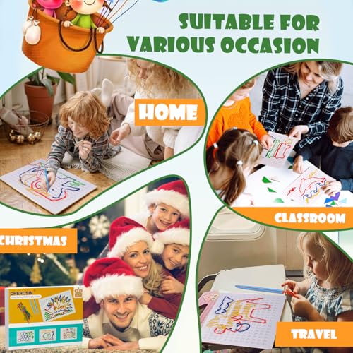 CHEROSIN Fine Motor Threading Boards for Kids - Pencil Grasp Fine Motor Toys Sensory Learning Boards for Preschooler, Calm Down Activity Therapy Toys Gifts for 3 4 5 6 Year Old Kids Boys Girls