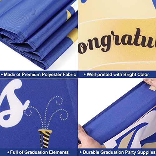 Graduation Decorations Class Of 2023-2Pack Blue And Gold 2023 Graduation Decorations, 99" X 18" Graduation Banner Backdrop 2023, Graduation Party Decorations 2023 For Preschool, High School, College #TOP2