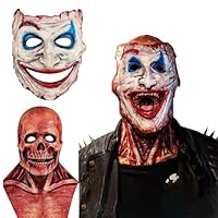 Chuankefanxing Halloween Skull Mask, Halloween Scary Masks, Creepy Full Head Skull Mask with Movable Jaw, Realistic Latex Masks for Cosplay Costume Party