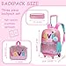 HTgroce 3PCS Rolling Backpack for Girls, Glitter Bookbag with Roller Wheels, Kindergarten Wheeled Backpack with Lunch Box