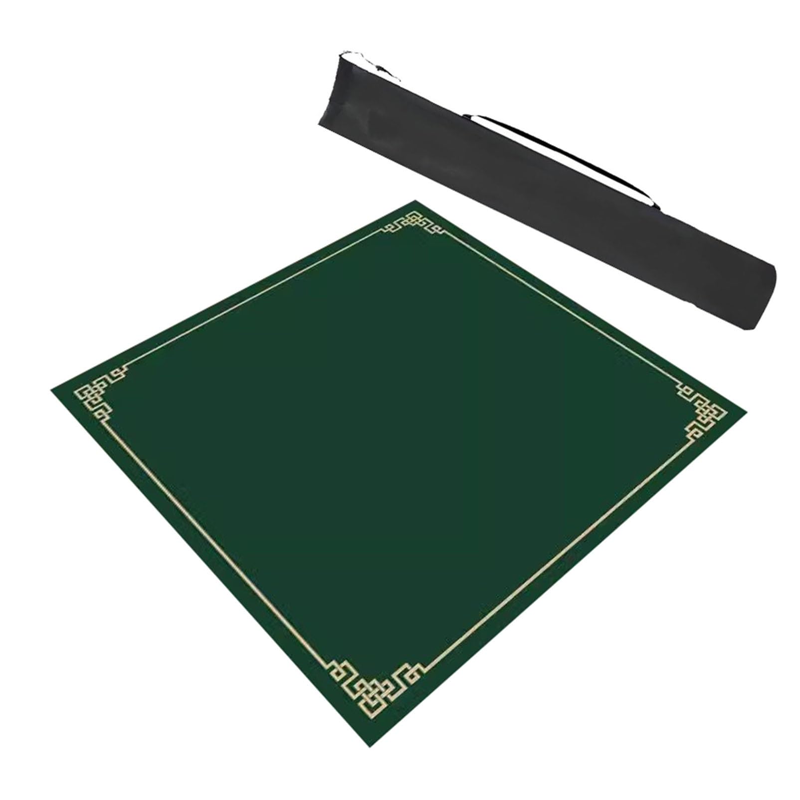Moofut Green Modern Square Mahjong Table Mat With Storage Bag, Anti Slip And Noise Reduction Game Table Cover For Mahjong Poker Cards (Color : Size : 31.5X31.5inch/80X80cm)