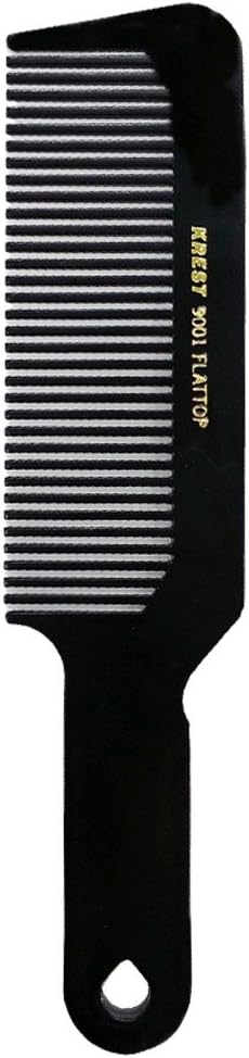 Barber Salon Beauty Hair Krest 9001 8 3/4 Flattop Comb Black SB-K9001-BLK