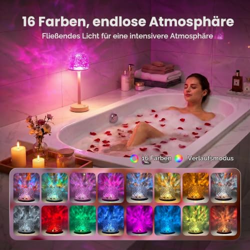 UPXNBOR Duschlampe Wasserdicht, Ozean Sternenhimmel Projektor, Wohnambiente – Ansicht 2