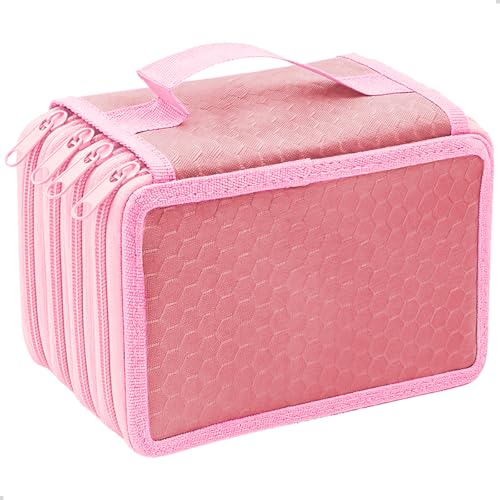 Genérico Estojo Escolar Box Grande Organizador Compartimento Divisorias Bolsinha Porta Caneta Lapis (Rosa)