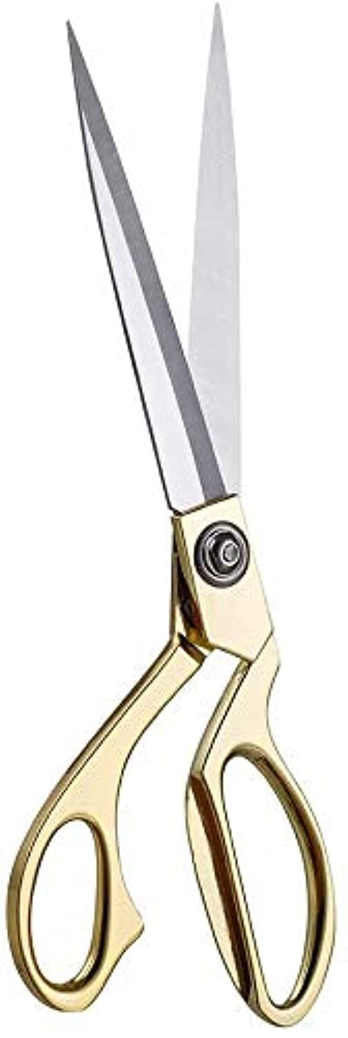 Fabric Scissors, 10.5 Inches Heavy Duty Tailor Scissors, Professional Stainless Steel Sharp Tailoring Sewing Scissors Embroidery Thread Snips, for Clothing Fabric, Leather, Arts Crafts Paper Shears