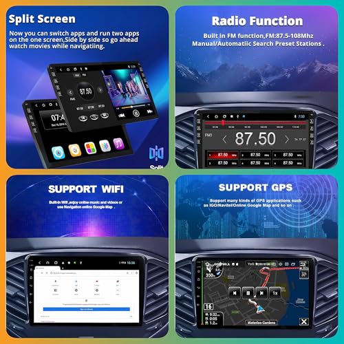 Autoradio Android 14 Peugeot 107 Toyota Aygo 2005-2014 écran tactile Bluetooth USB