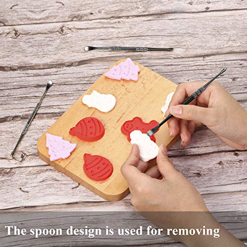 6 Pieces Wax Carving Tool Wax Tool Carving Tool Stainless Steel Sculpting Tool Spoon 4.75 Inch (Black) - Thumbnail 3
