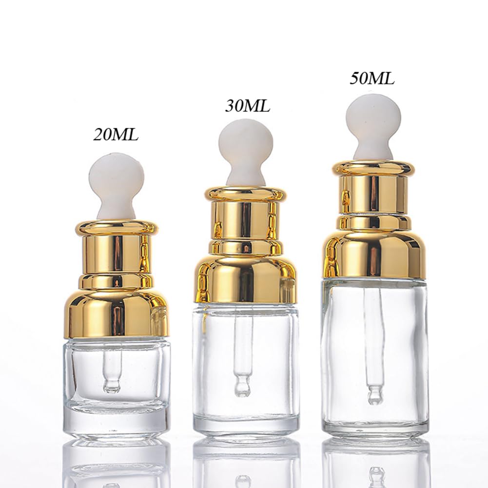 Flacon Verre 30ml/50ml Avec Compte-Gouttes - Bouteille Huile Essentielle Rechargeable - Pipette En Verre
