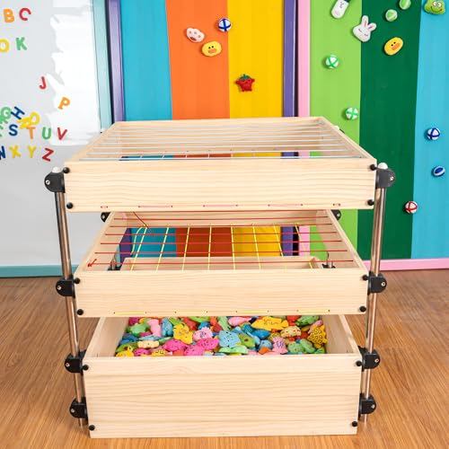 Sensolio Multilayer Fishing Cabinet for Kids - Interactive Sensory Magnetic Fishing Toy with Colorful Fish Shapes for Sensory Play & Learning - Perfect for Homes, Schools, and Therapy Centers