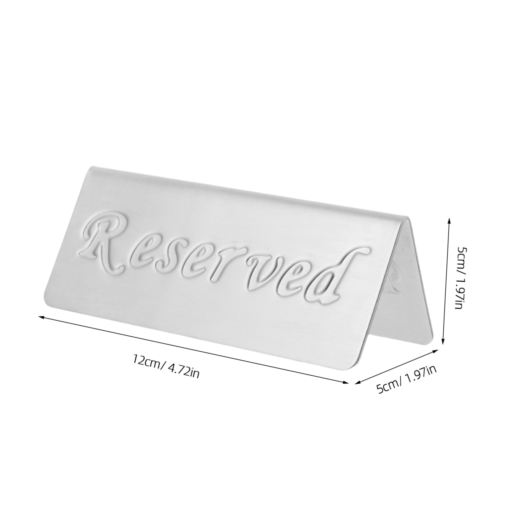 Cabilock 2pcs Reserved Table Signs Stainless Steel Double Sided Desk Stands for Weddings Events and Restaurant Decorations Easy to Clean Tabletop Reservation Indicators