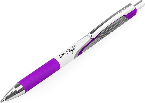 Miniatura 3 de Zebra Classic Z-Grip Flight - Bolígrafos de 0.047 in, color morado, paquete de 6