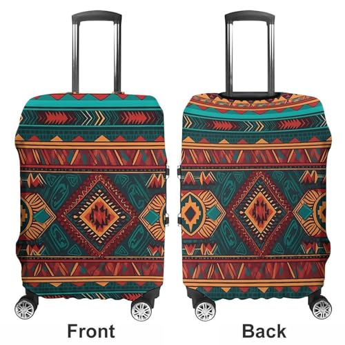 Travel Luggage Cover Elastic Washable Suitcase Cover Fashion Scratch-Resistant Baggage Covers Ethnic Geometric Pattern Suitcase Protector Fit 18-32 Inch Luggage3